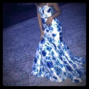 Prom dress|Floral print|Prom dress